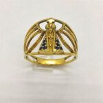 Anel de Moedas Antigas Nossa Senhora Aparecida Trabalhada com Manto Azul