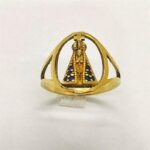 Anel de Moedas Antigas Nossa Senhora Aparecida com Manto Azul