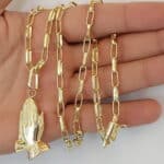 Corrente de Moeda Antiga Cartier + Pingente Mão de Deus