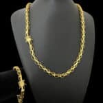 Corrente e Pulseira de Moeda Antiga Elo X